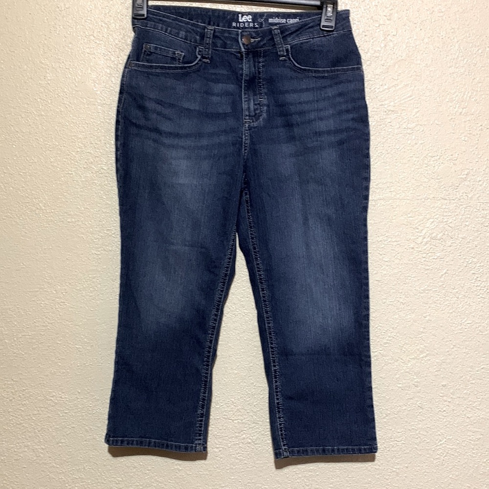 Lee Riders Denim Jean Capris Midrise Blue 8M